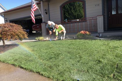 installing and setting pop-up lawn sprinkler system