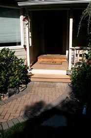 installed paver pathway to front porch